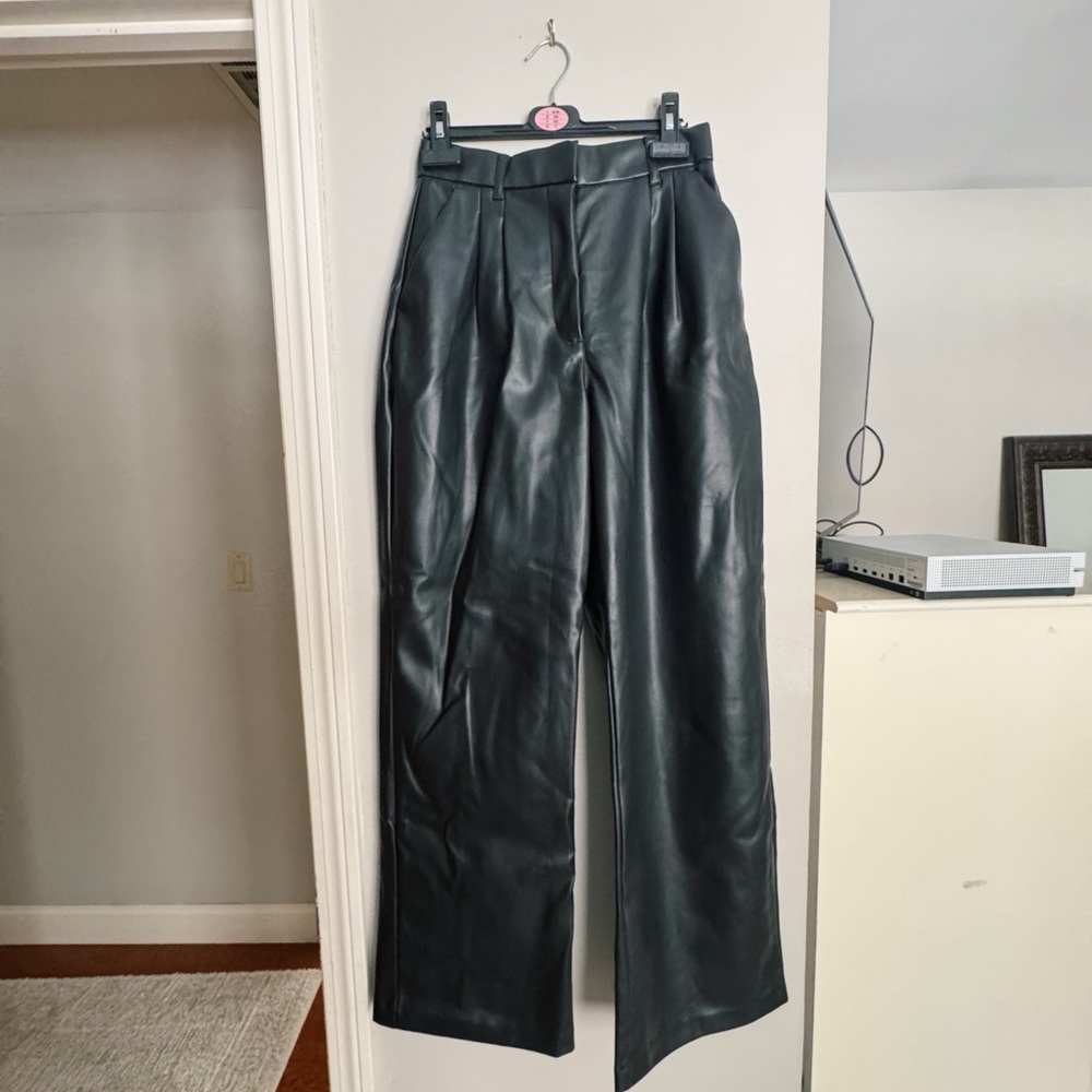 NWT Abercrombie & Fitch Black Leather Pants